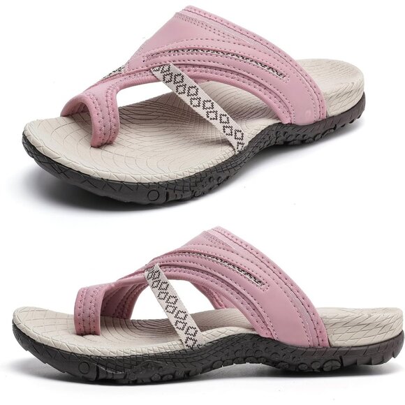 🆕 Women Pink Flip Flops Ladies Arch Support Thong Sandals Bunion Walking Beach - Picture 1 of 7